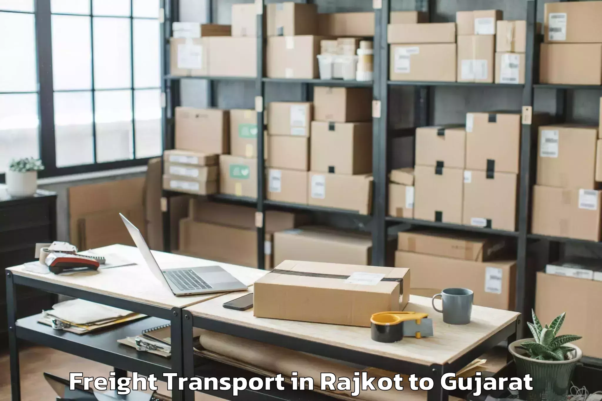 Easy Rajkot to Sankheda Freight Transport Booking